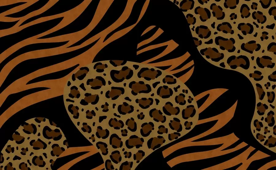 Fototapet Vzory s motivy leoparda a tygra, inspirované divokými zvířaty w05759