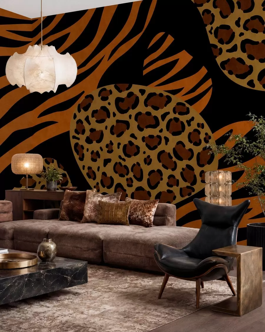 Fototapet Vzory s motivy leoparda a tygra, inspirované divokými zvířaty w05759