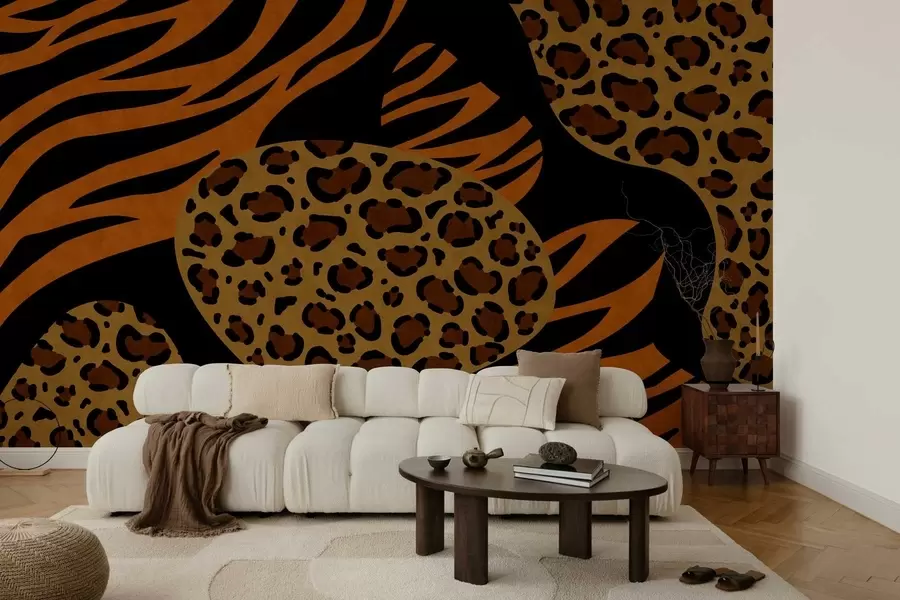 Fototapet Vzory s motivy leoparda a tygra, inspirované divokými zvířaty w05759