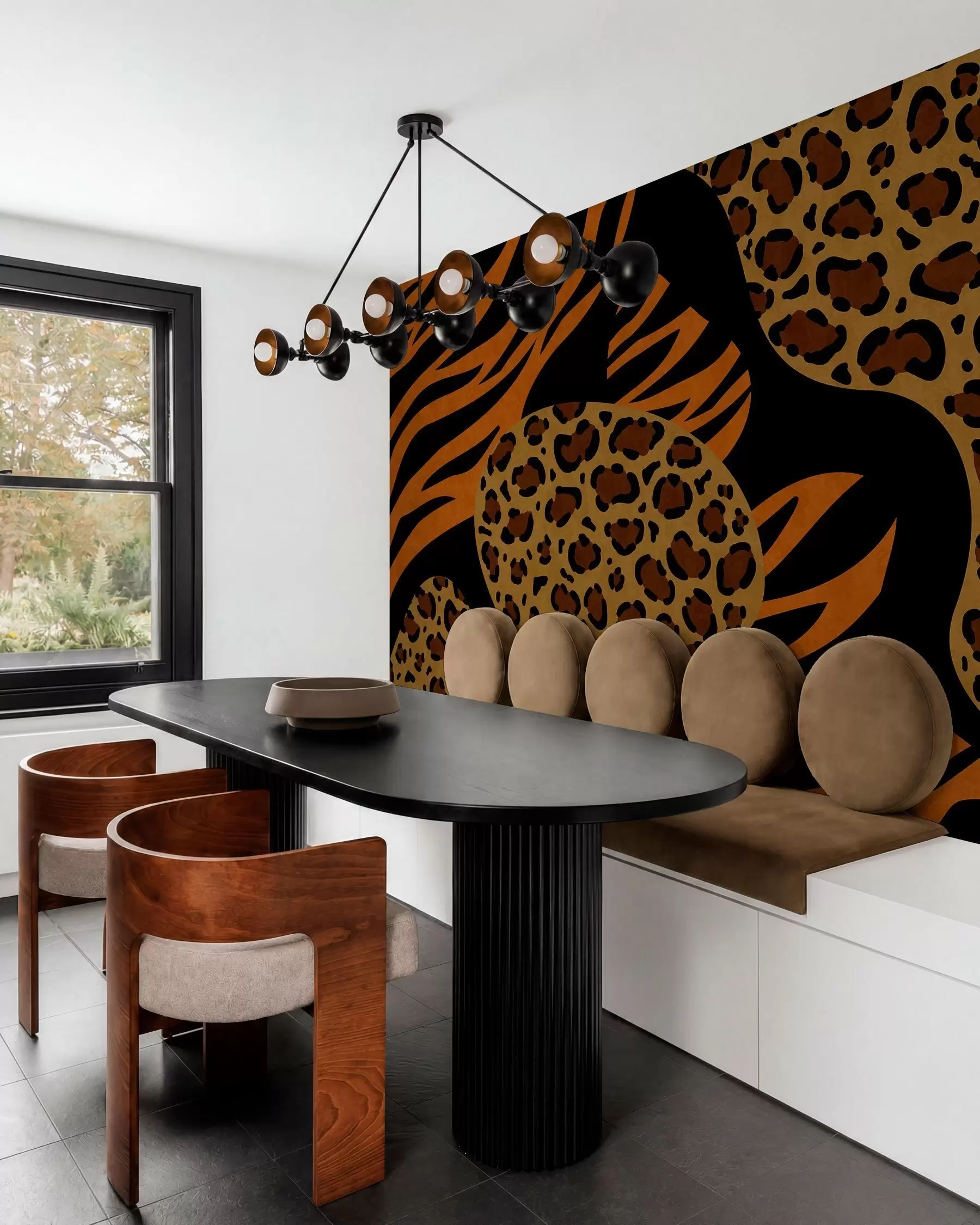Fototapet Vzory s motivy leoparda a tygra, inspirované divokými zvířaty w05759