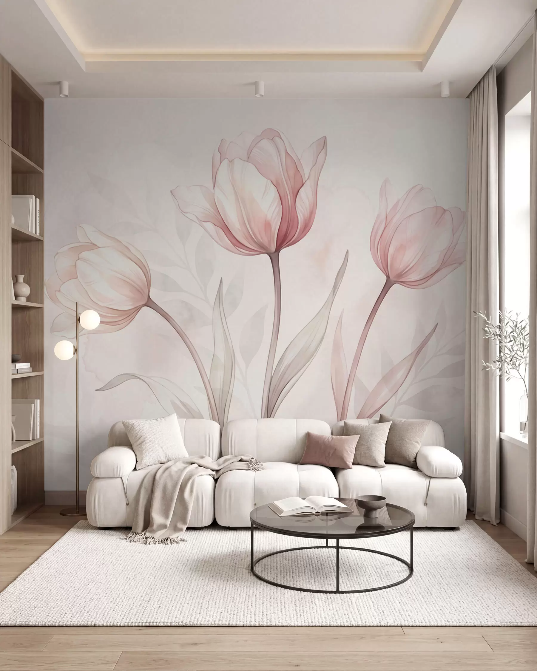 Fototapet Jemné tulipány ve stylu akvarelu w10005