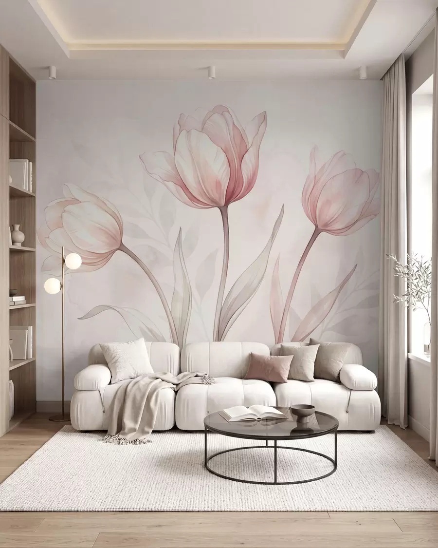 Fototapet Jemné tulipány ve stylu akvarelu w10005