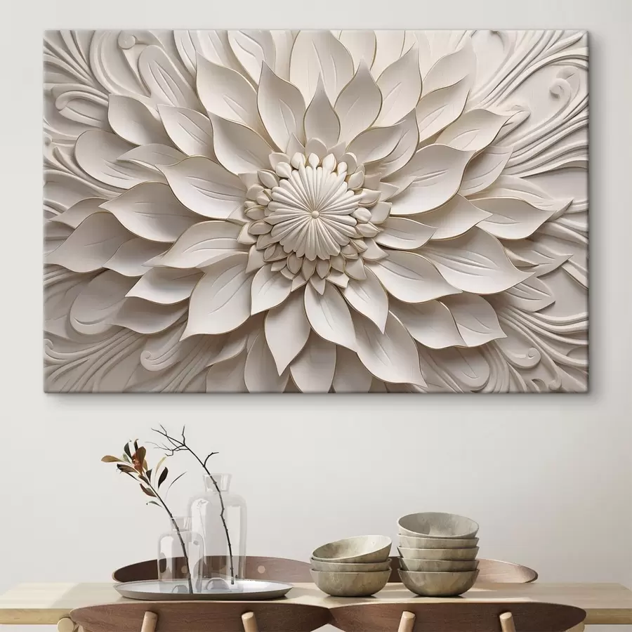Obraz Relief „Perlová dahlia“ Č. s50402