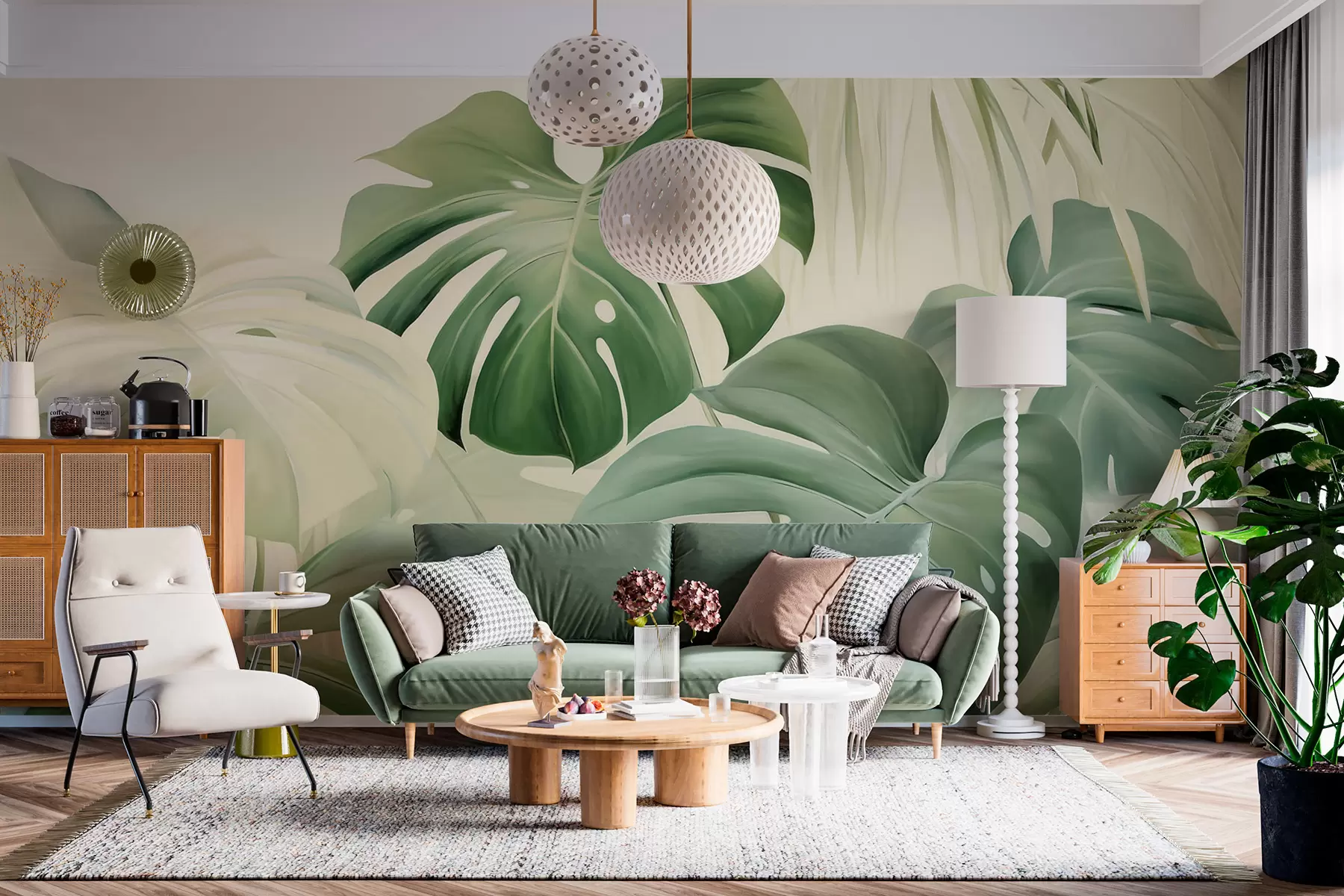 Fototapet Monstera, palmové listy w05909