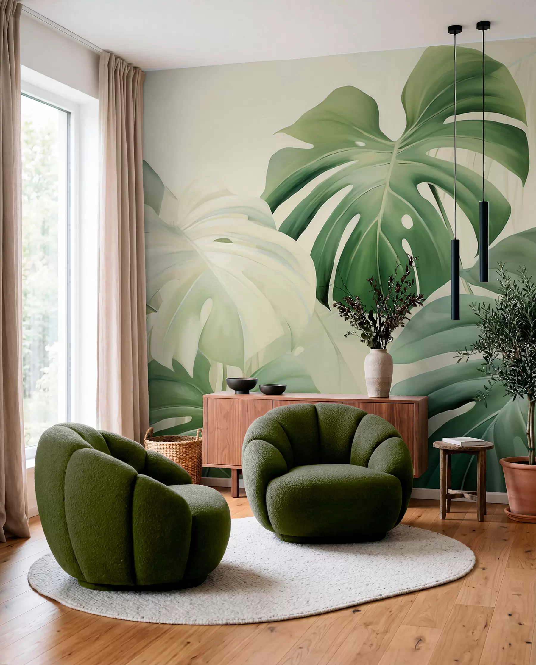 Fototapet Monstera v zelené w05909