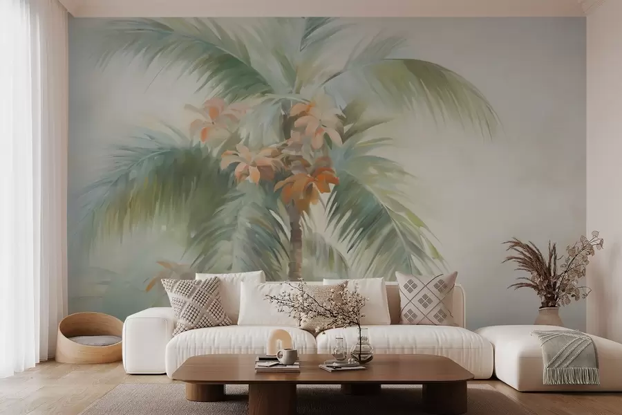 Fototapet Abstraktní palma, imitace malby w05876