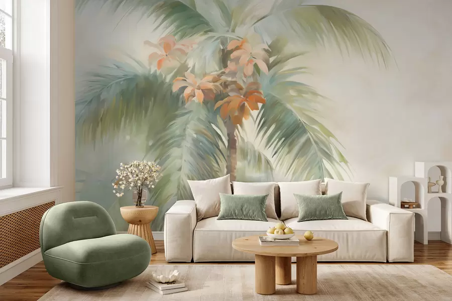 Fototapet Abstraktní palma, imitace malby w05876