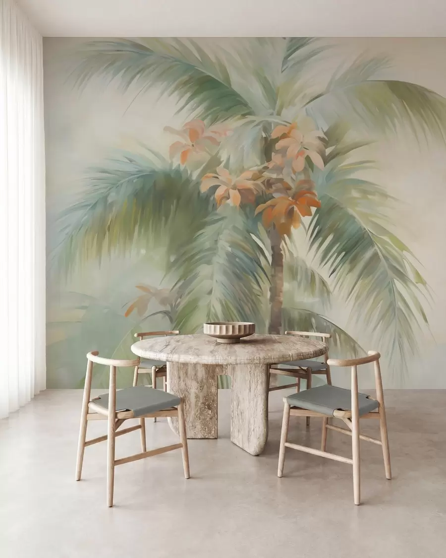 Fototapet Abstraktní palma, imitace malby w05876