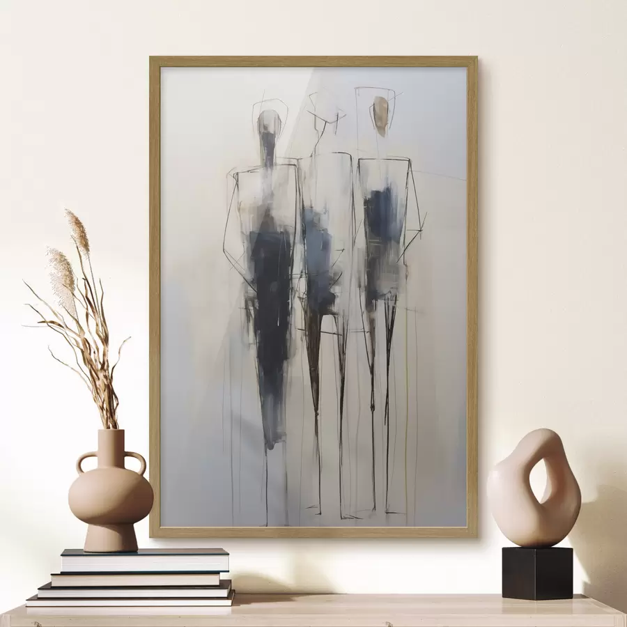 Fototapet Abstraktní siluety, imitace malby f50850