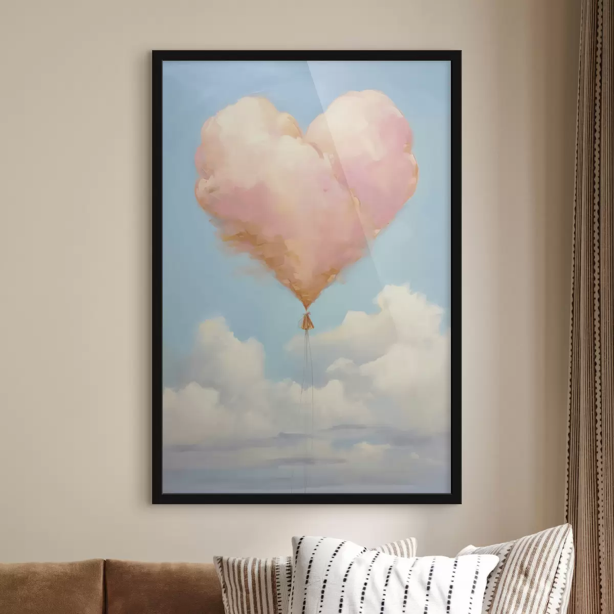 Poster Mrak ve tvaru srdce, styl napodobující malbu f50853