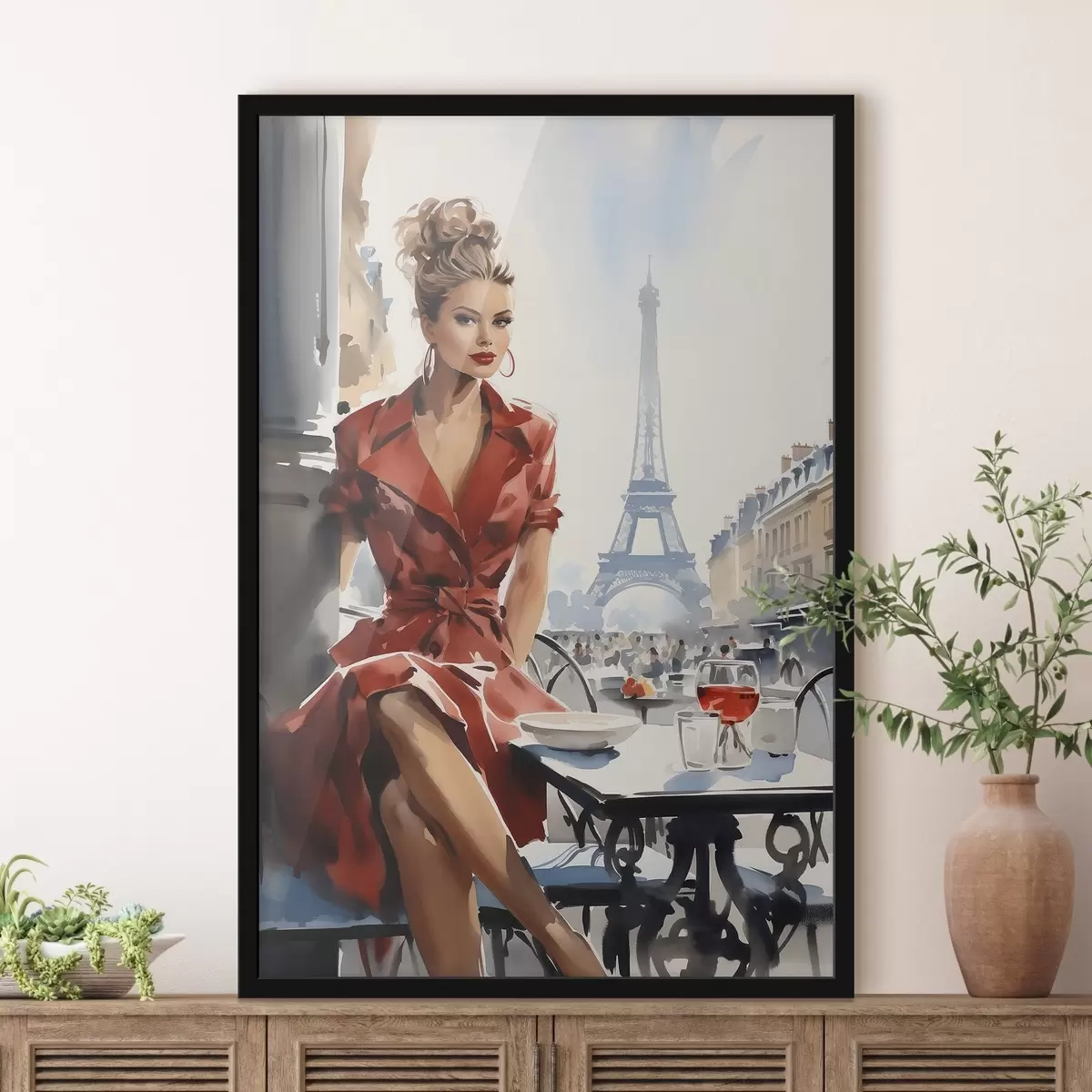 Poster Pařížská silueta u Eiffelovy věže f50746