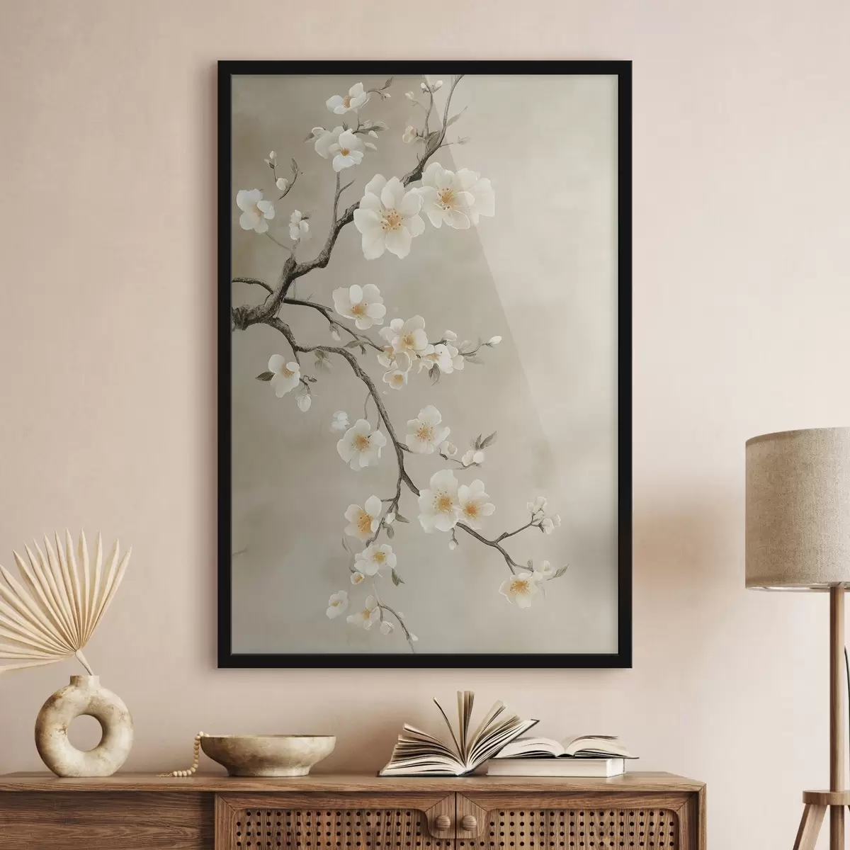 Poster Kvetoucí bílé větve f50758