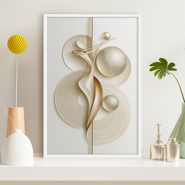 Plakát Elegantní abstraktní postava s míčky, Postery abstrakce, f50859wh : Uwalls