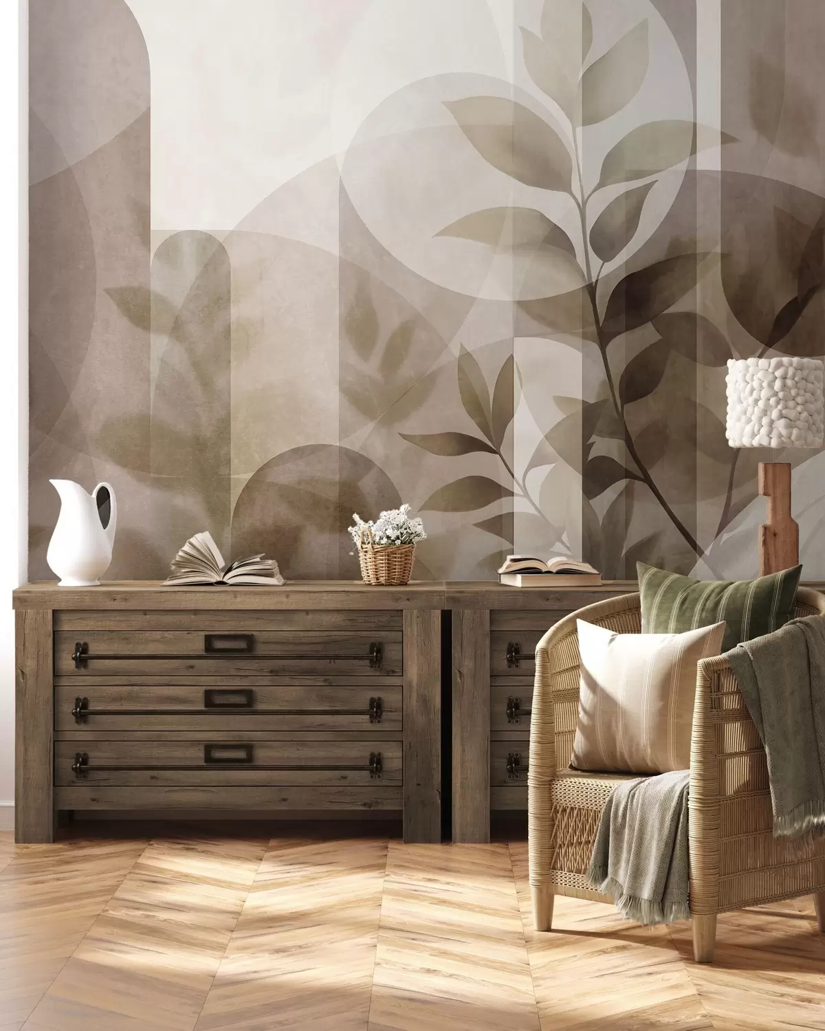Fototapet Listy a oblouky w10088