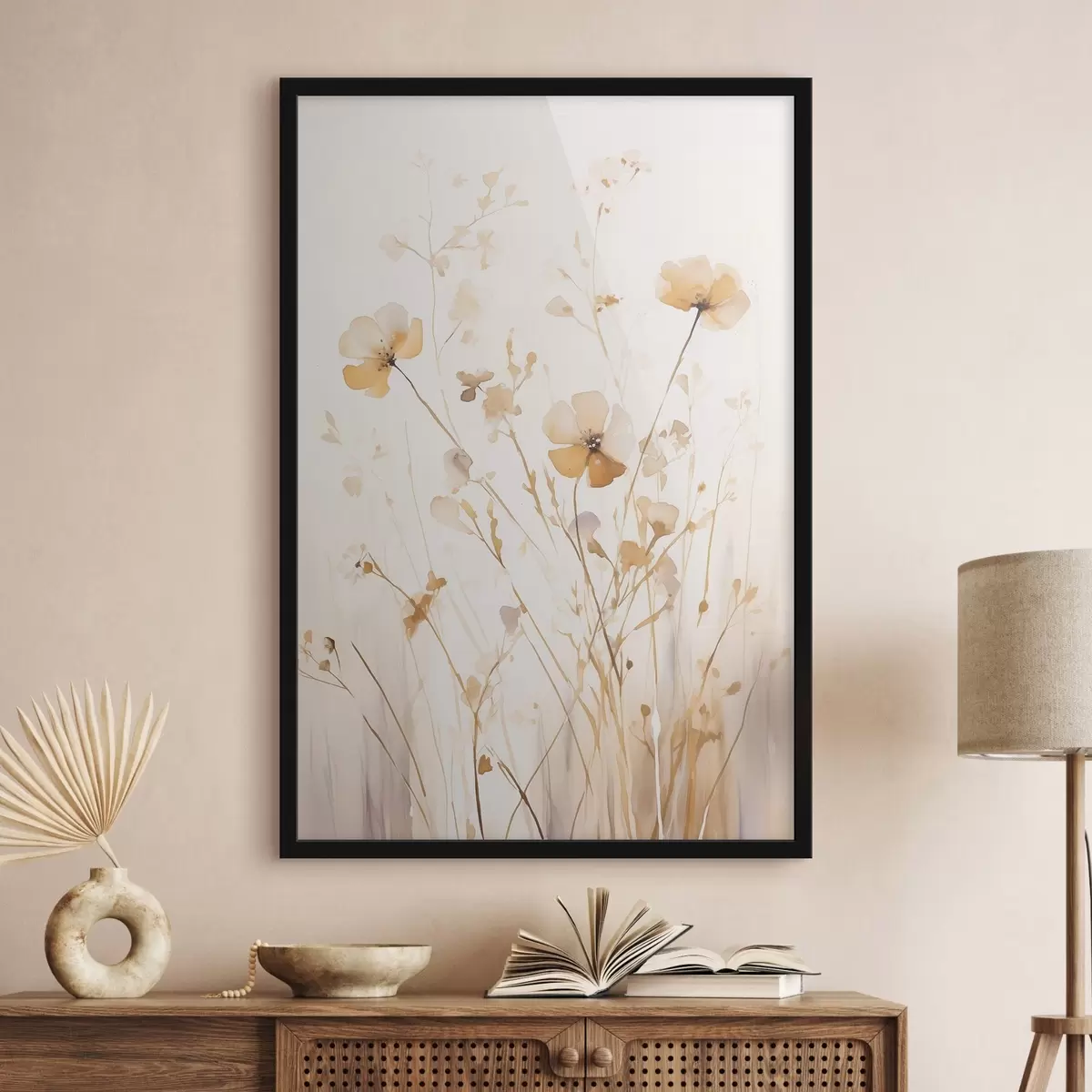 Poster Vzdušné luční květiny ve slunečních paprscích f50920