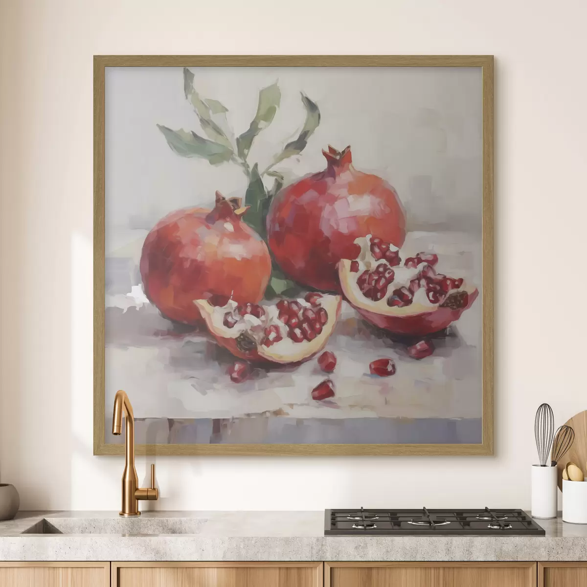 Poster Granátová jablka, malba v imitaci f50982