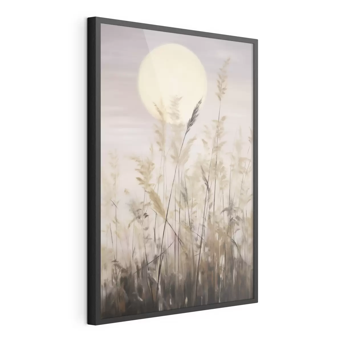 Poster Abstraktní trávy na pozadí měsíce, imitace malby f50985