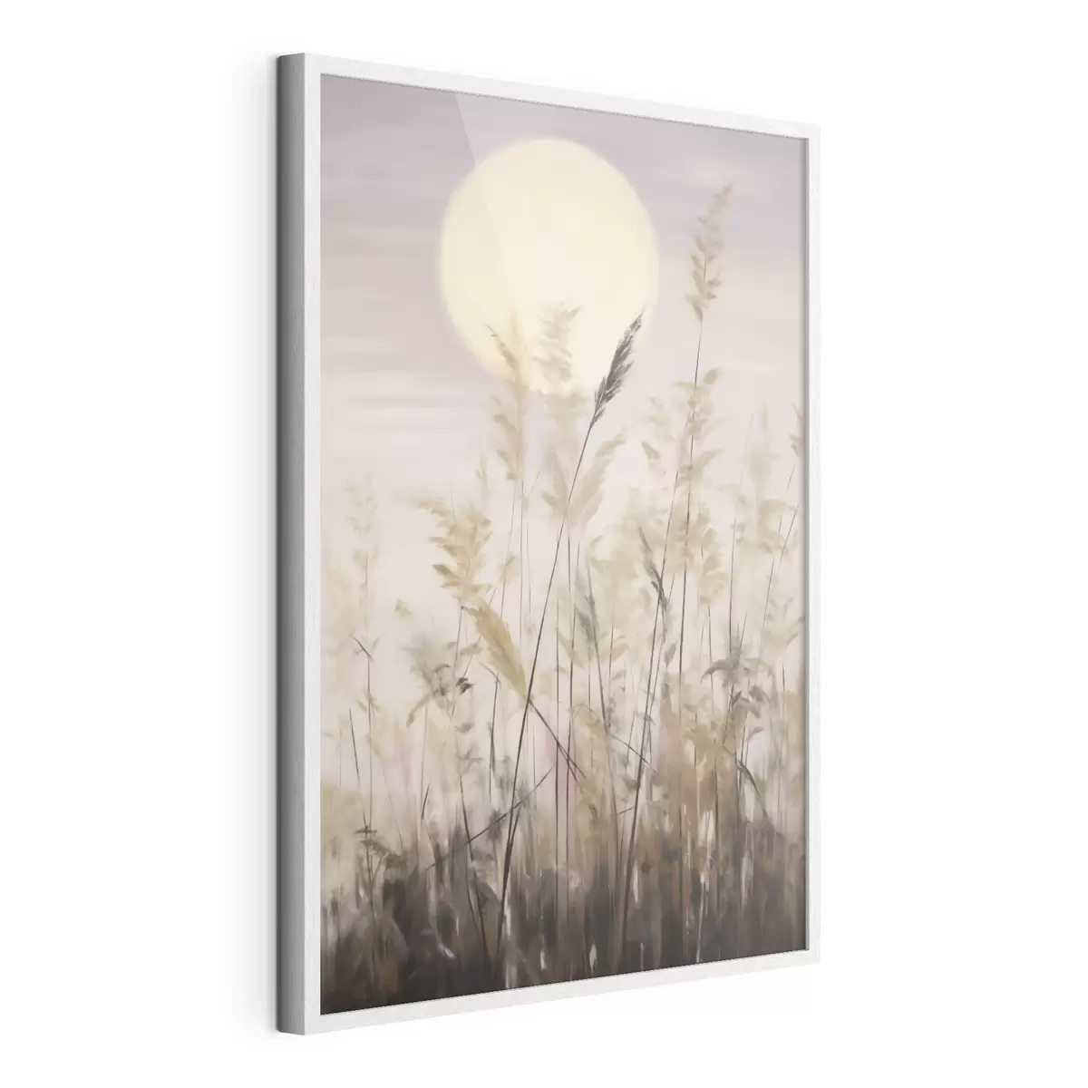 Poster Abstraktní trávy na pozadí měsíce, imitace malby f50985