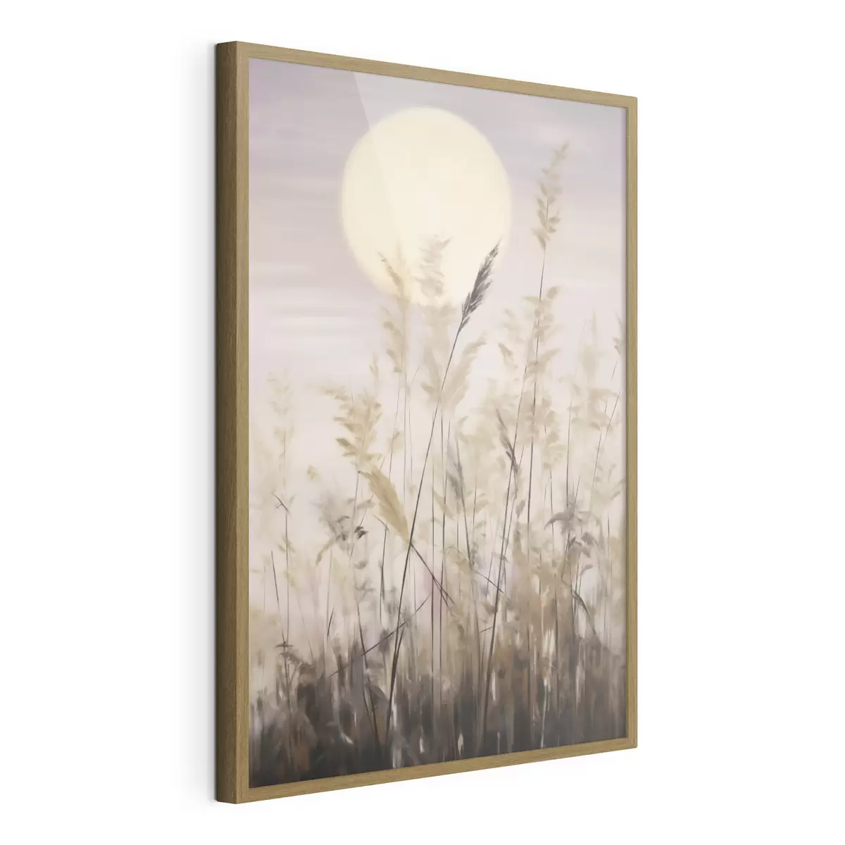 Poster Abstraktní trávy na pozadí měsíce, imitace malby f50985