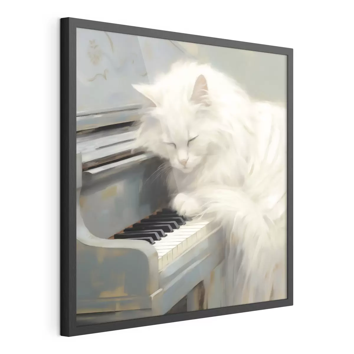 Poster Kočka spící na klávesách klavíru, imitace obrazu f50990