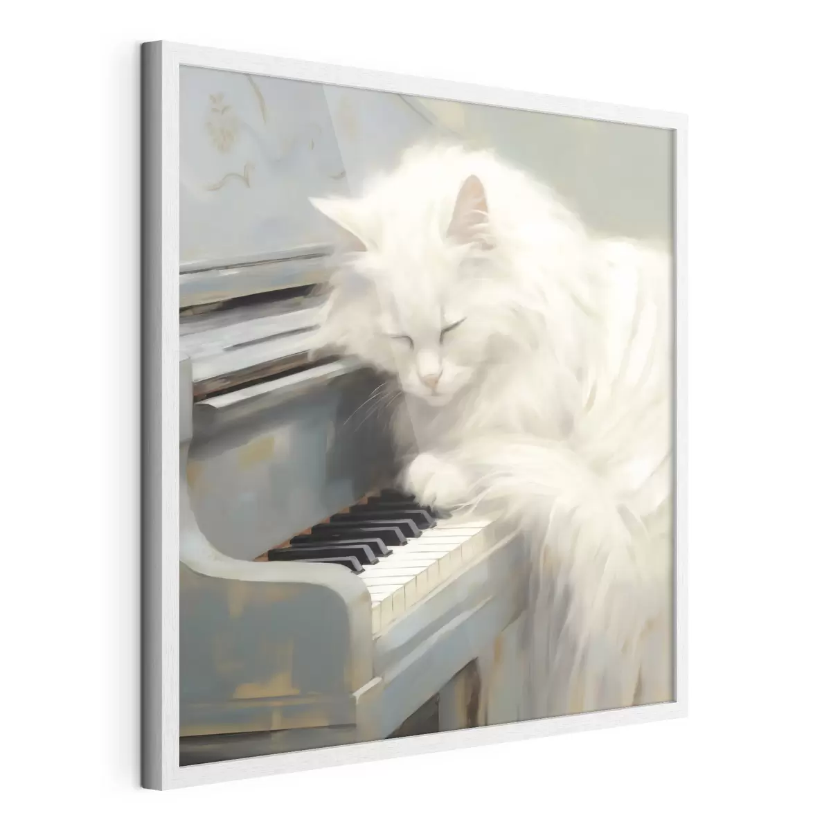 Poster Kočka spící na klávesách klavíru, imitace obrazu f50990