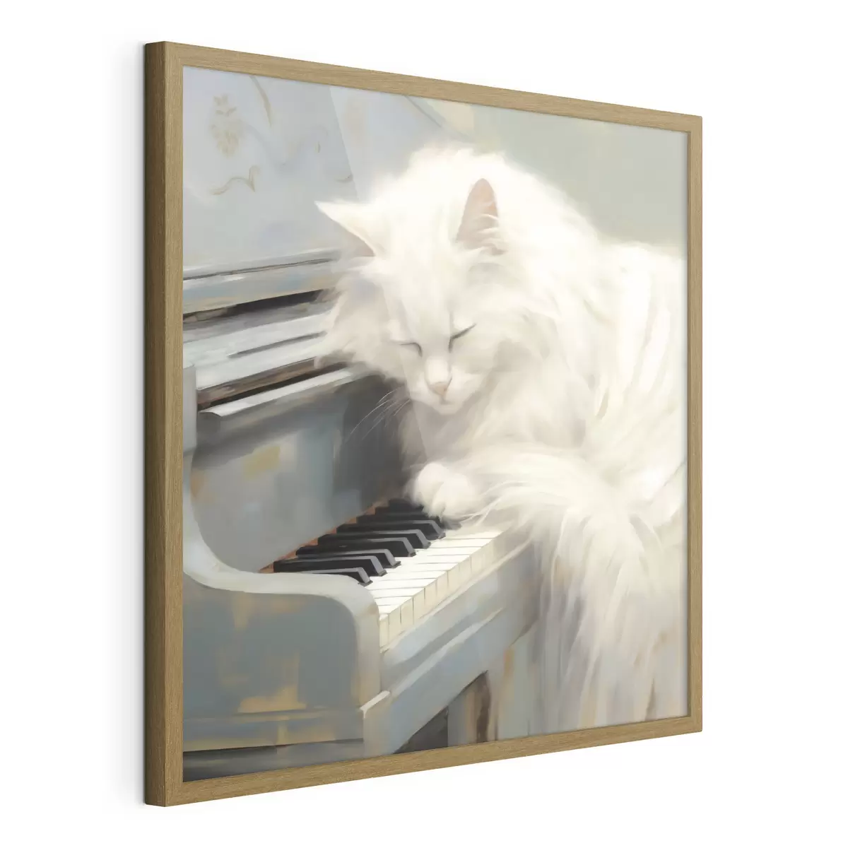 Poster Kočka spící na klávesách klavíru, imitace obrazu f50990