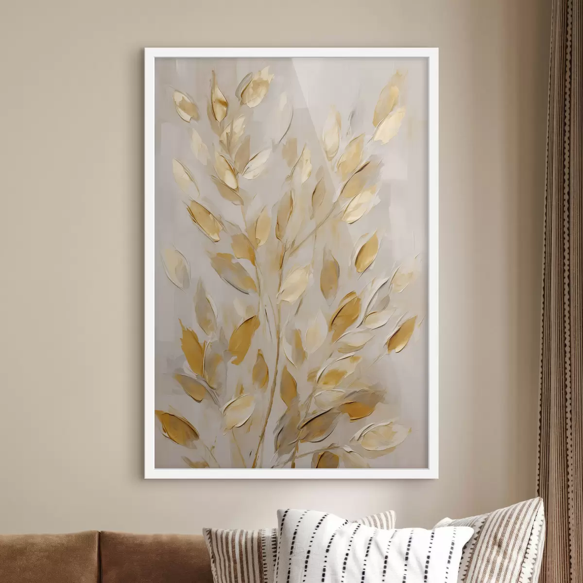 Poster Abstraktní listoví, imitace malby f50994
