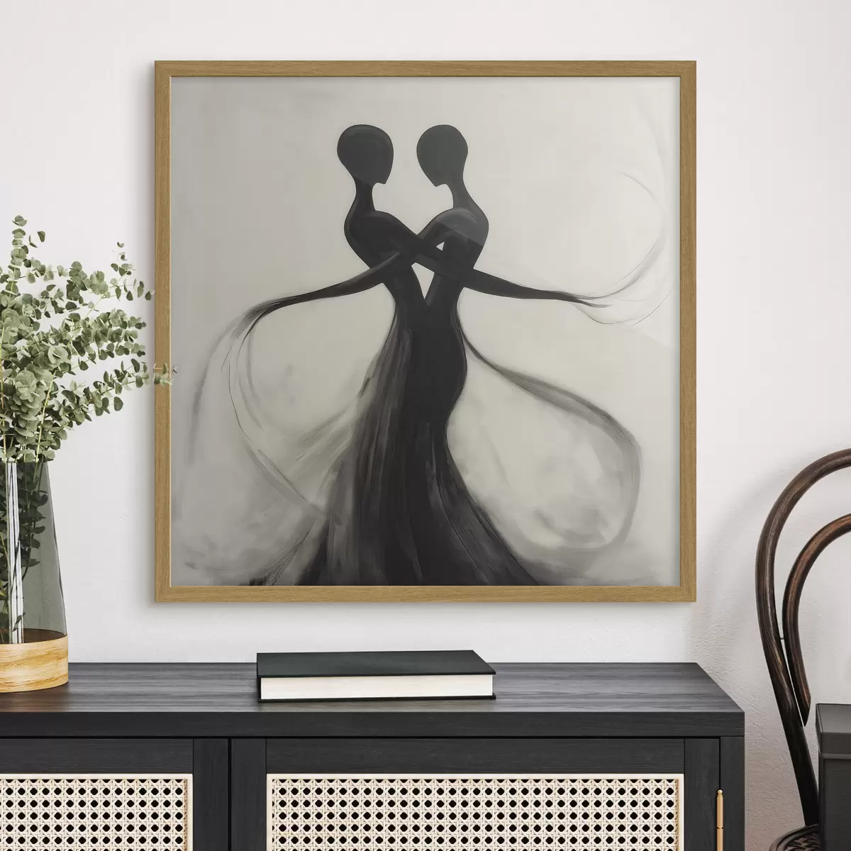 Poster Abstraktní propletené siluety f51005