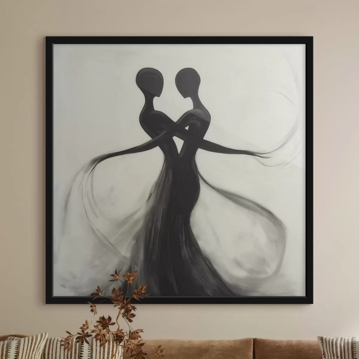Poster Abstraktní propletené siluety f51005