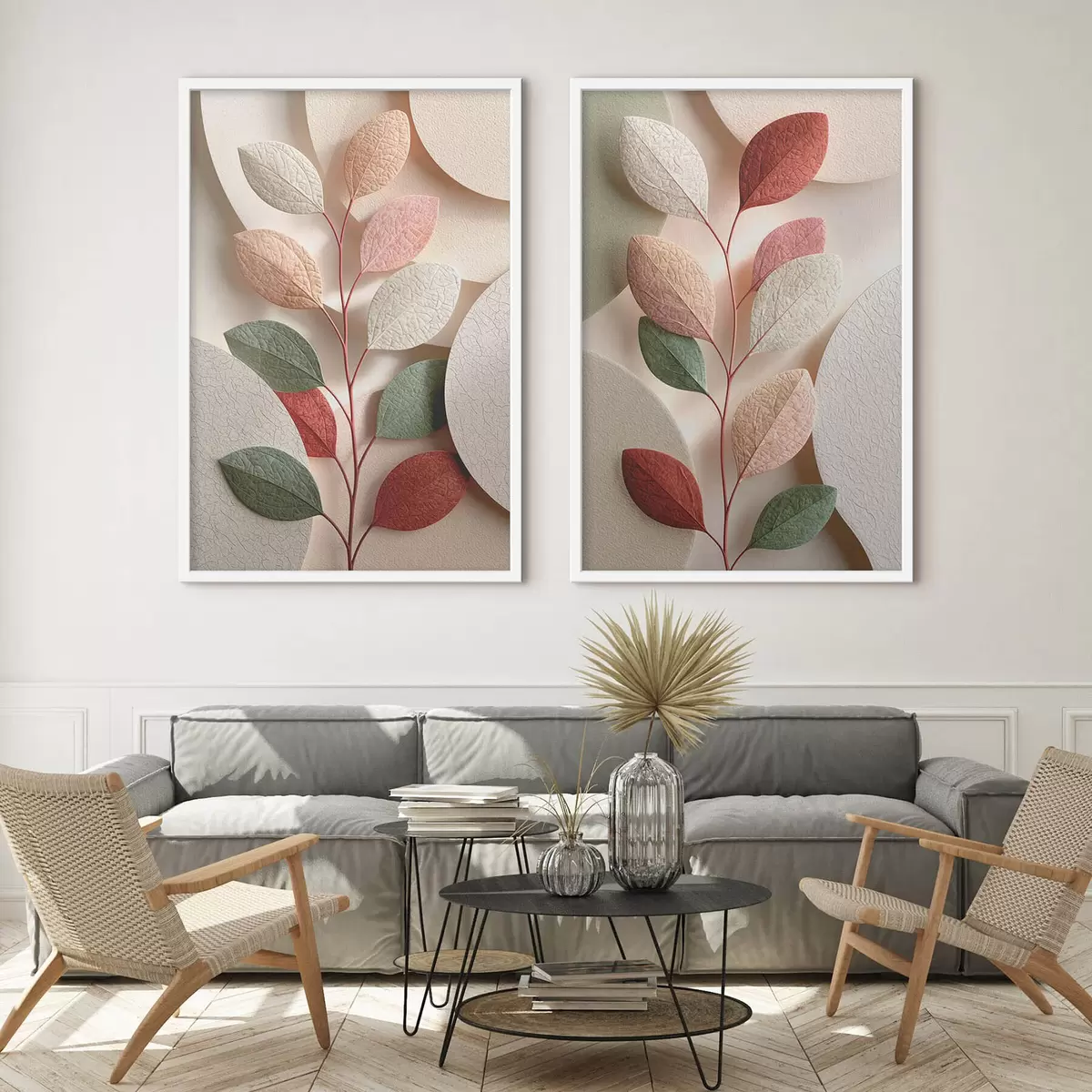 Poster Větev s geometrickými tvary d31036