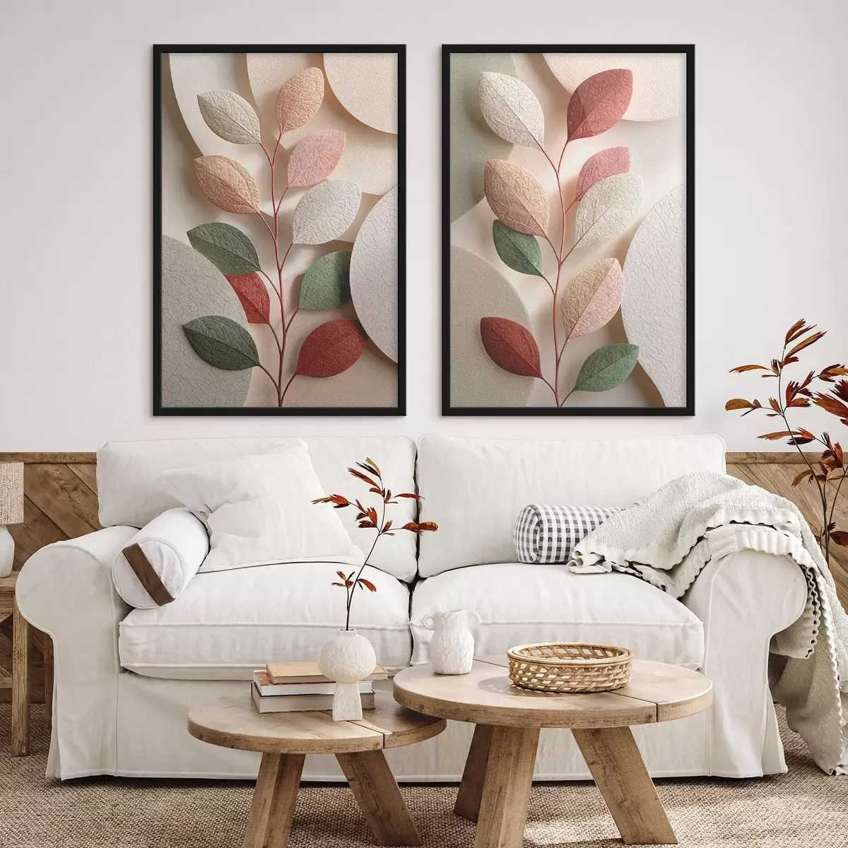 Poster Větev s geometrickými tvary d31036