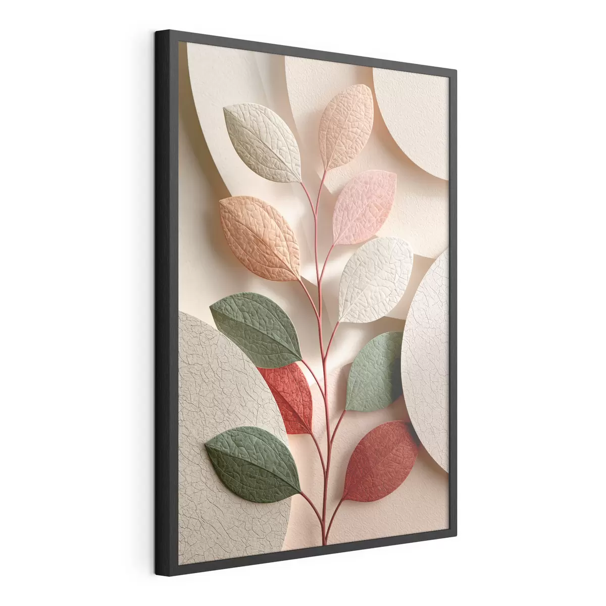 Poster Botanická větev s geometrickými tvary f50863