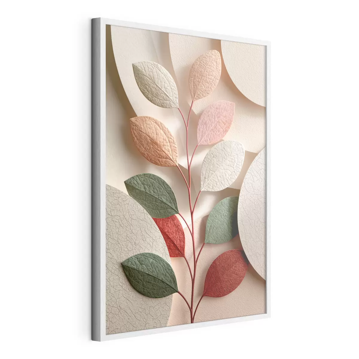 Poster Botanická větev s geometrickými tvary f50863