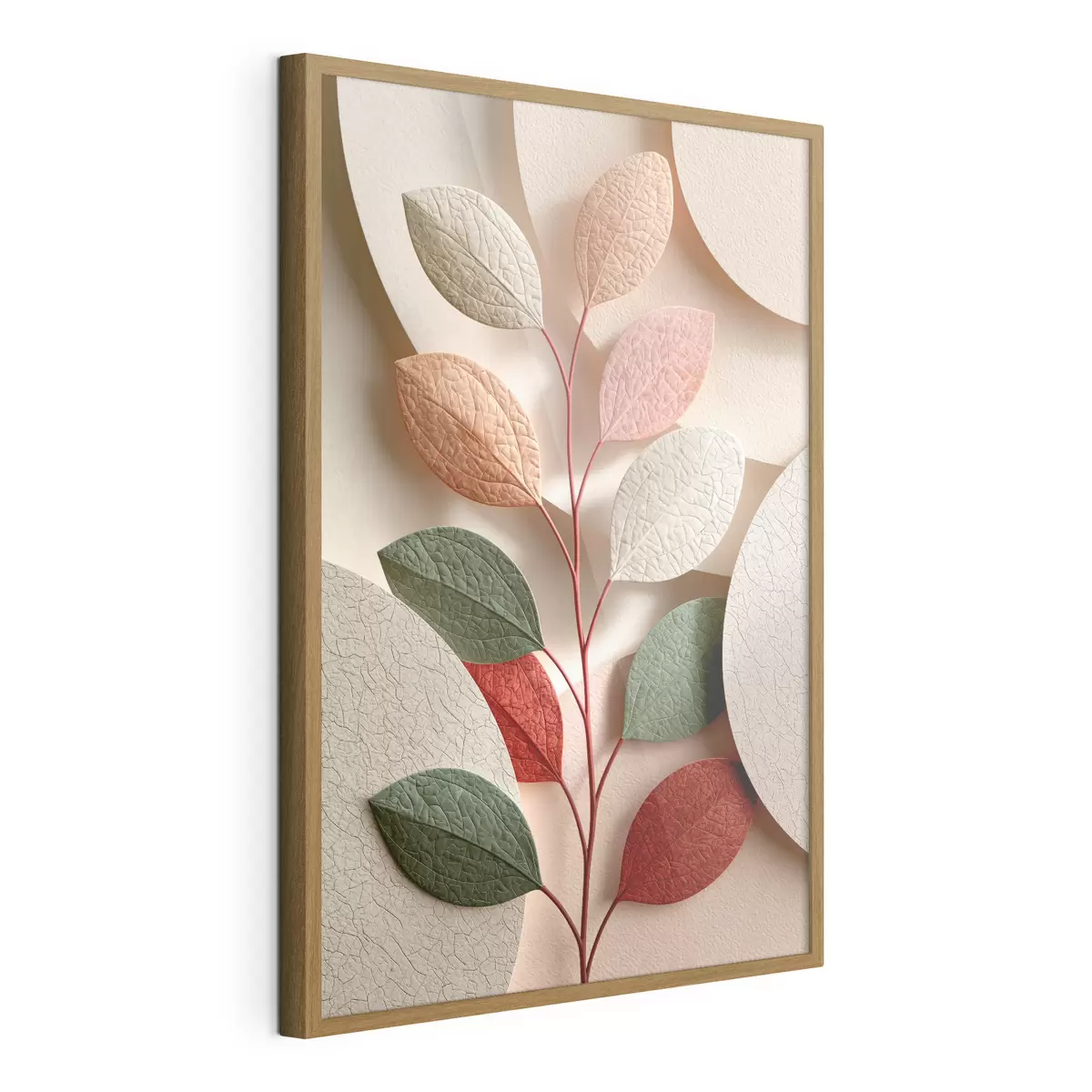 Poster Botanická větev s geometrickými tvary f50863