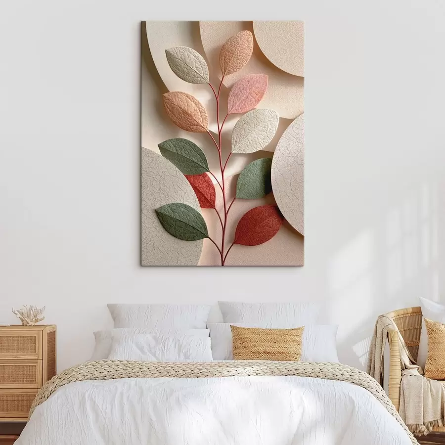Fototapet Botanická větev s geometrickými tvary s50863