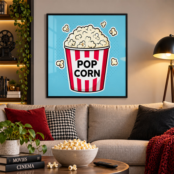Plakát Čas na svačinu s lahodným popcornem, Postery jídlo a nápoje, f50791bk : Uwalls