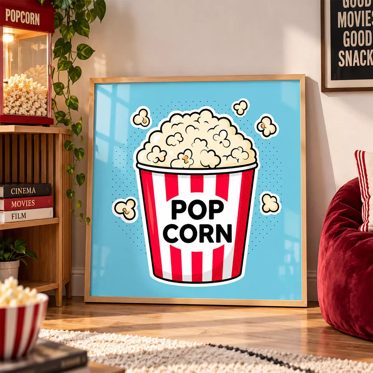 Poster Čas na svačinu s lahodným popcornem f50791