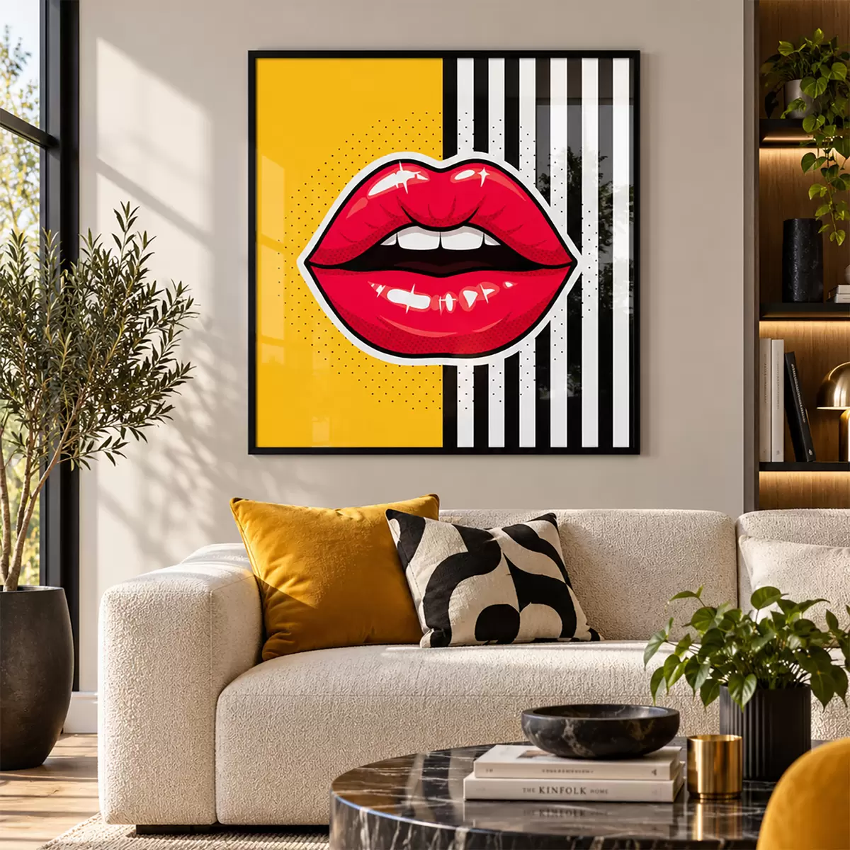 Poster Výrazné rty na zářivém pozadí f50790