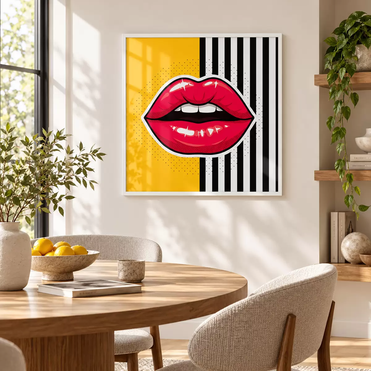 Poster Výrazné rty na zářivém pozadí f50790