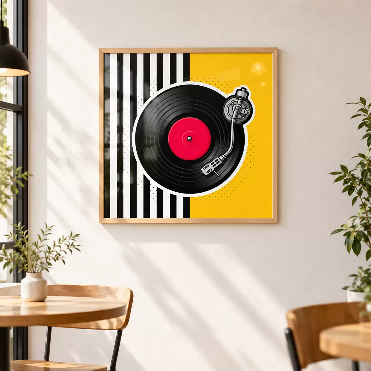 Poster Stylový gramofon v zářivých barvách f50789