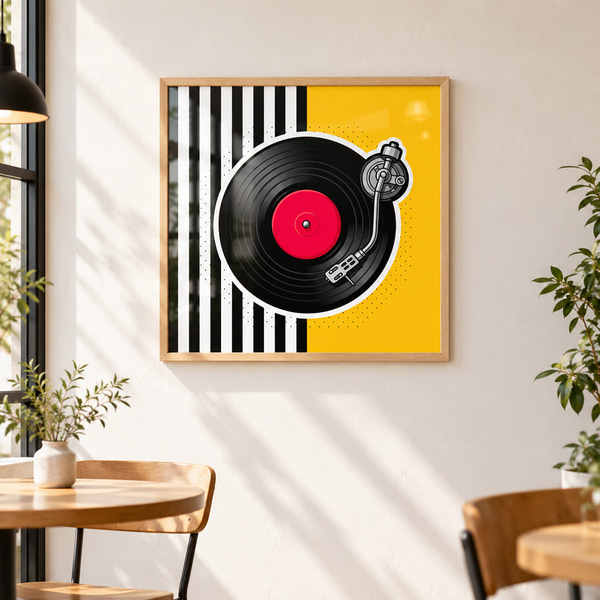 Plakát Stylový gramofon v zářivých barvách, Postery hudba, f50789wo : Uwalls