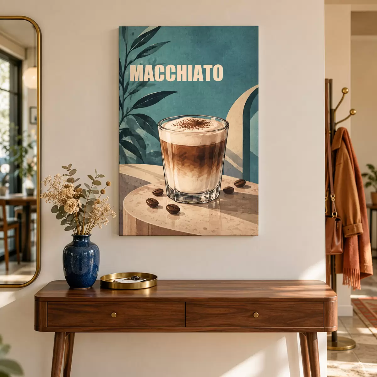 Obraz Lahodné macchiato za slunečného dne Č. s50875