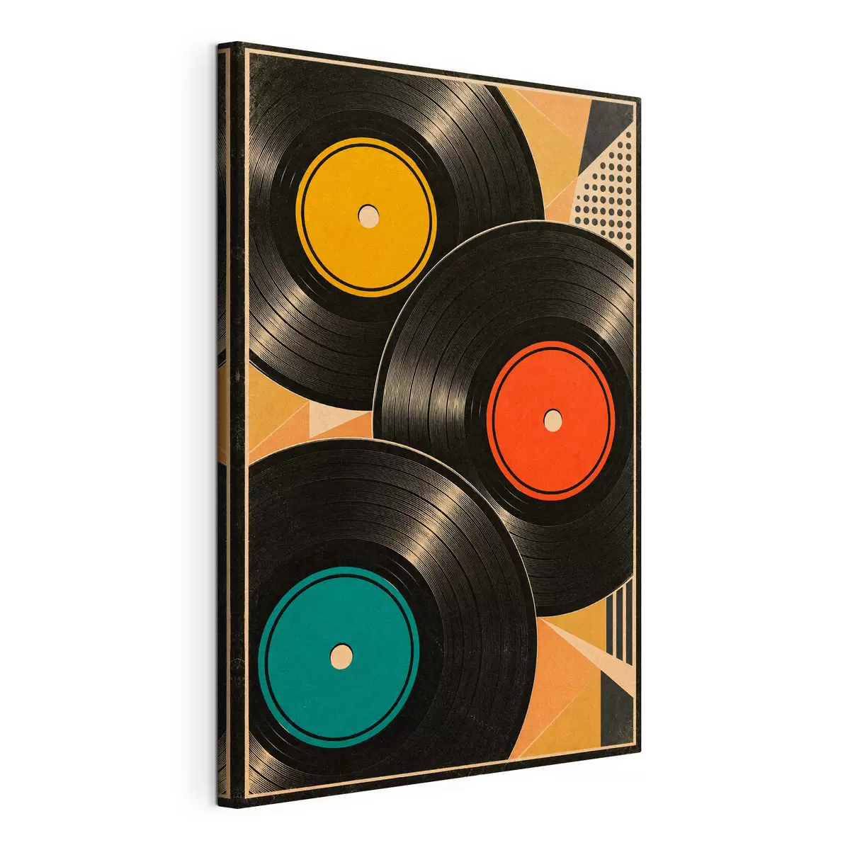 Obraz Retro atmosféra s barevnými vinylovými deskami Č. s50923