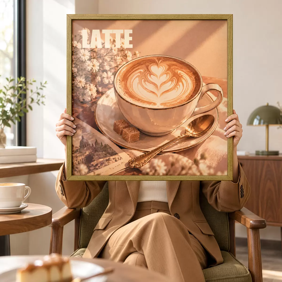 Poster Umělecky připravené latte na sluníčku f50873