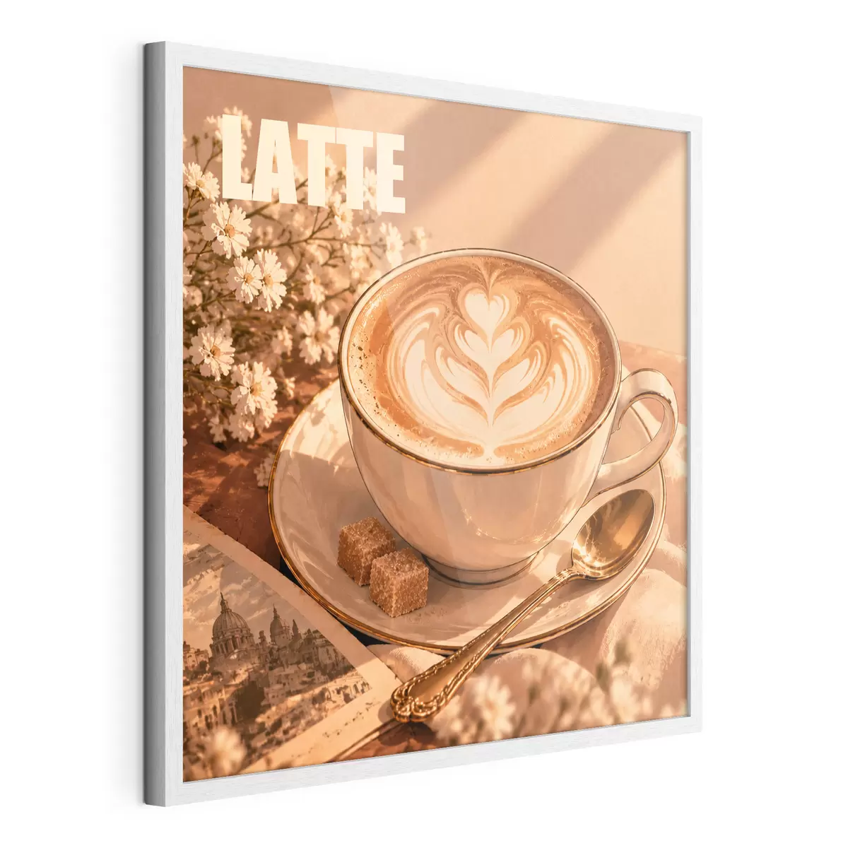 Poster Umělecky připravené latte na sluníčku f50873