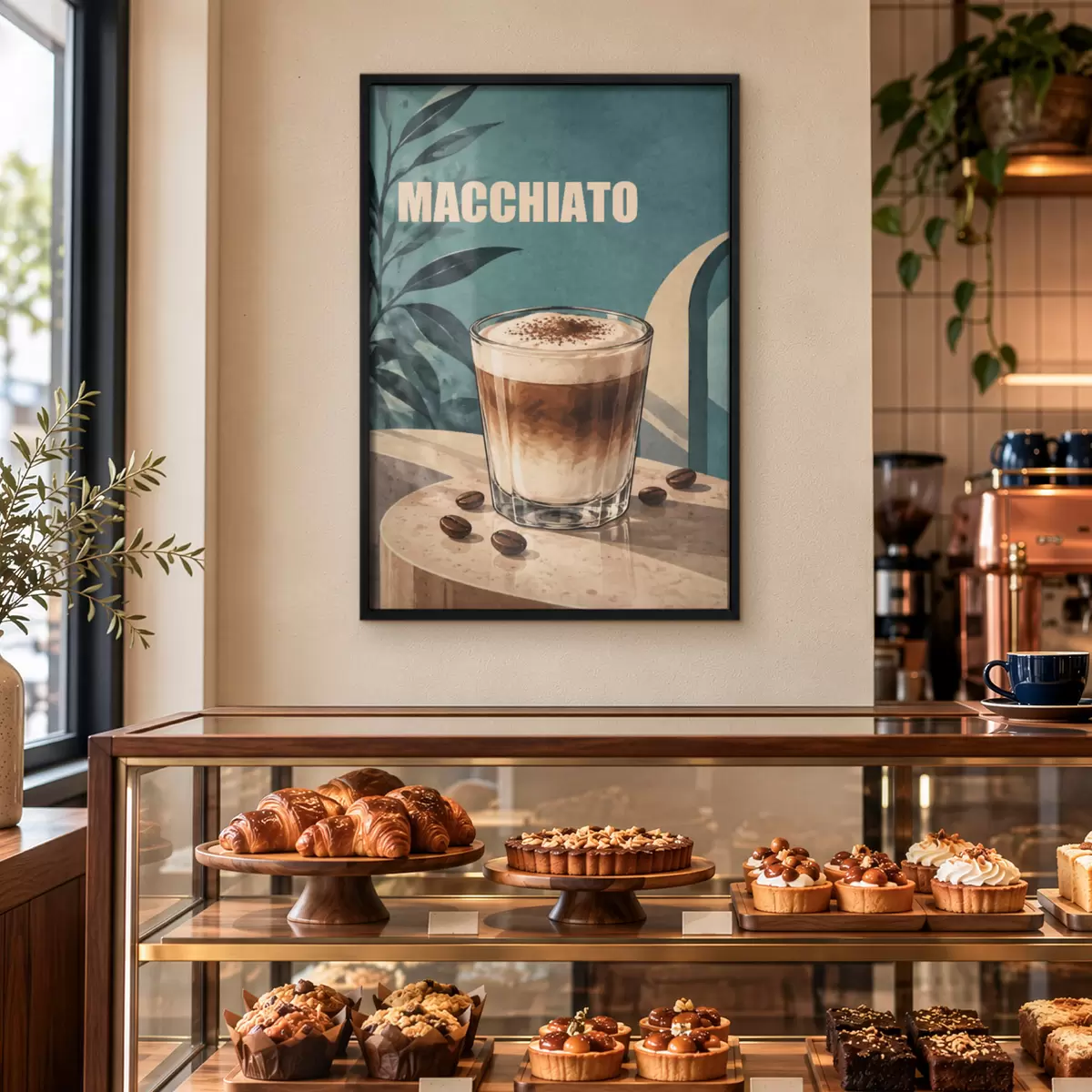 Poster Lahodné macchiato ve sklenici f50875