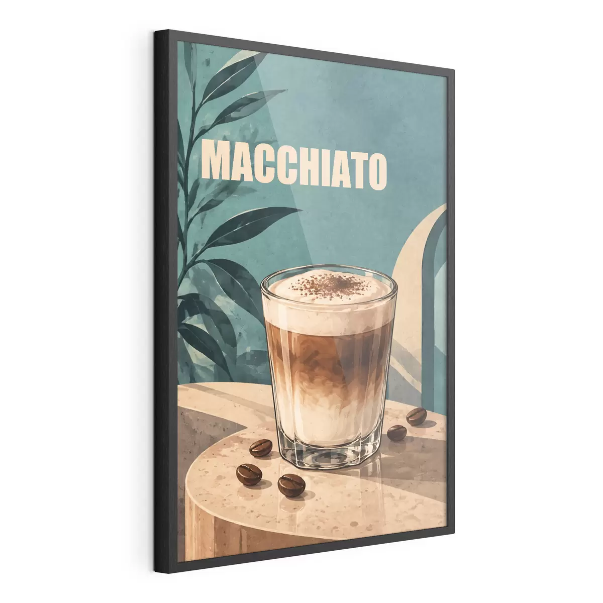 Poster Lahodné macchiato ve sklenici f50875