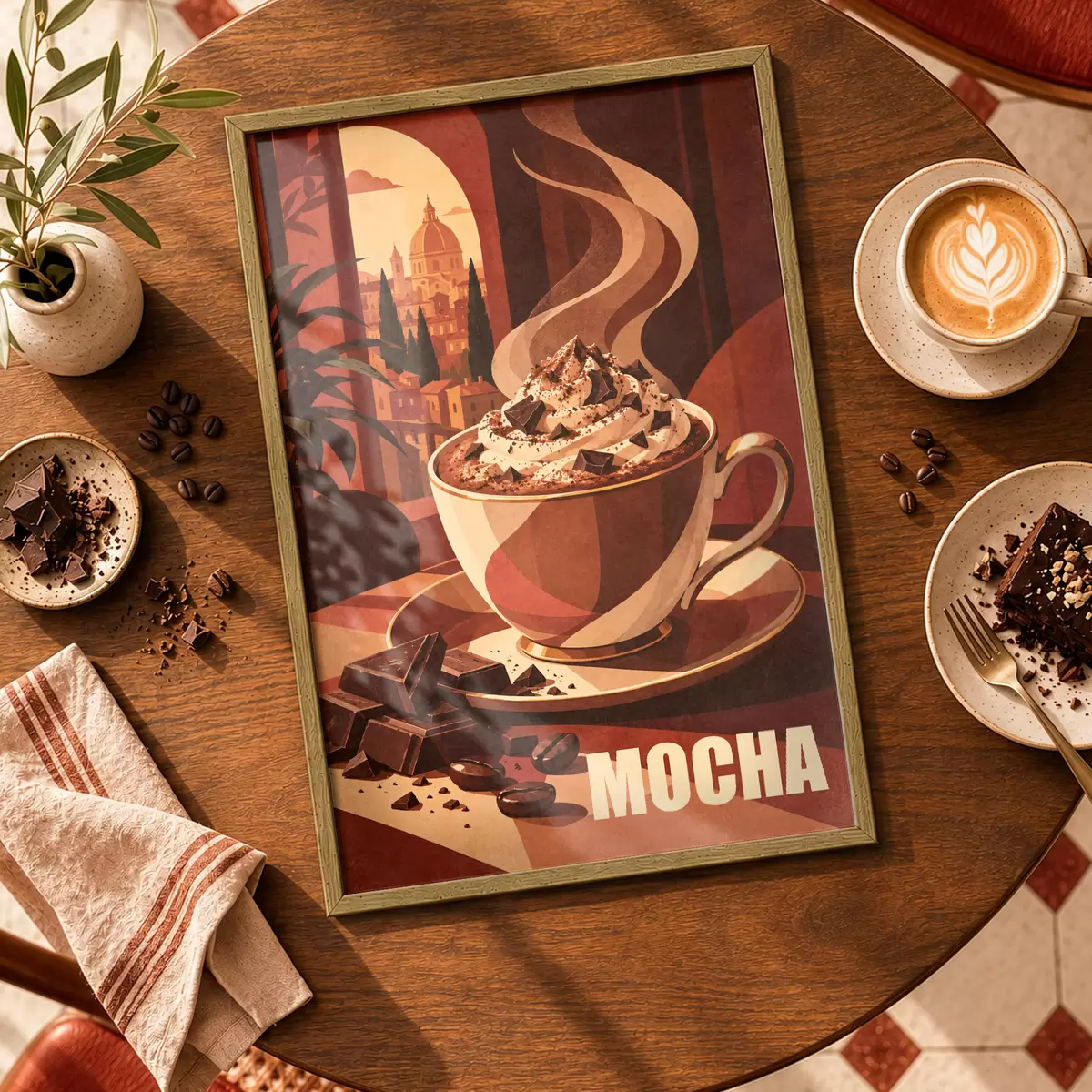 Poster Teplá moka se smetanovou polevou f50876