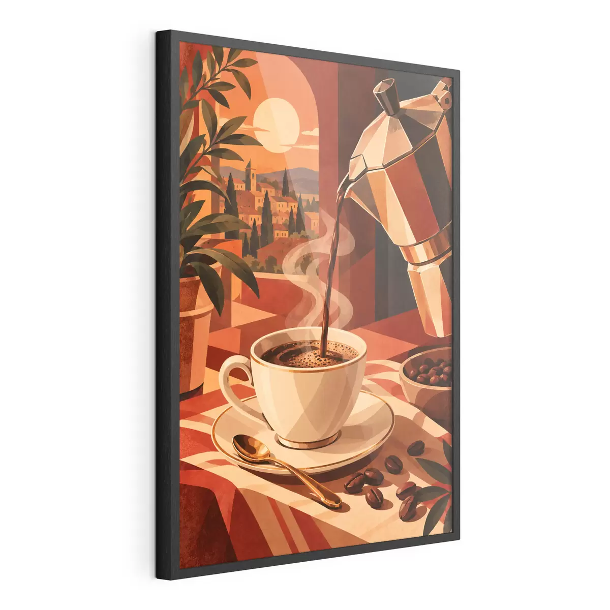 Poster Ranní káva s krásným výhledem f50877