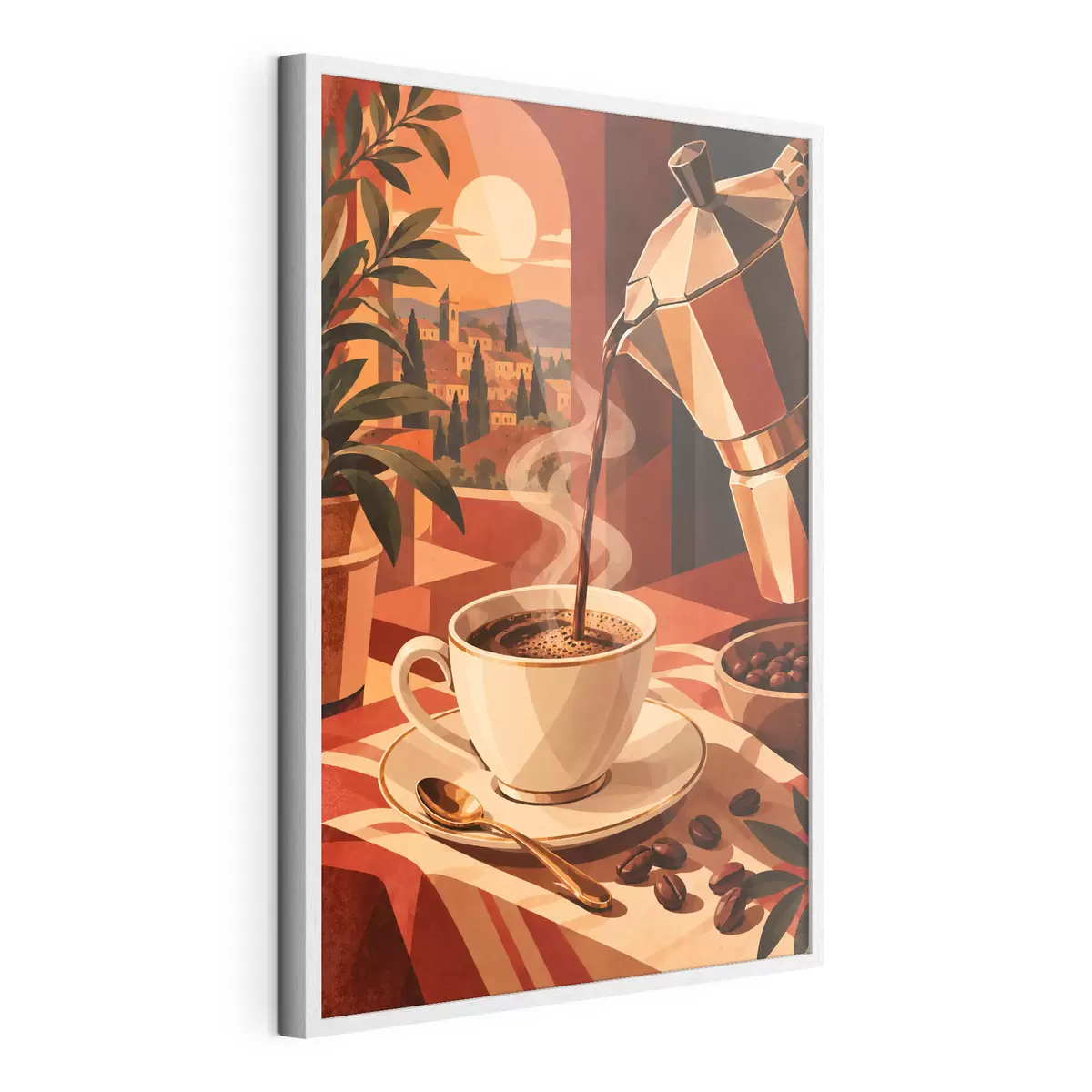 Poster Ranní káva s krásným výhledem f50877